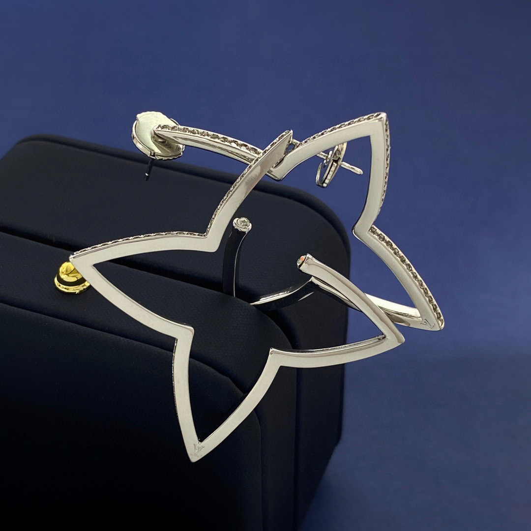 LVE049 Vuitton Ombre Blossom XL Hoops earring in metal - ccjewelryacc