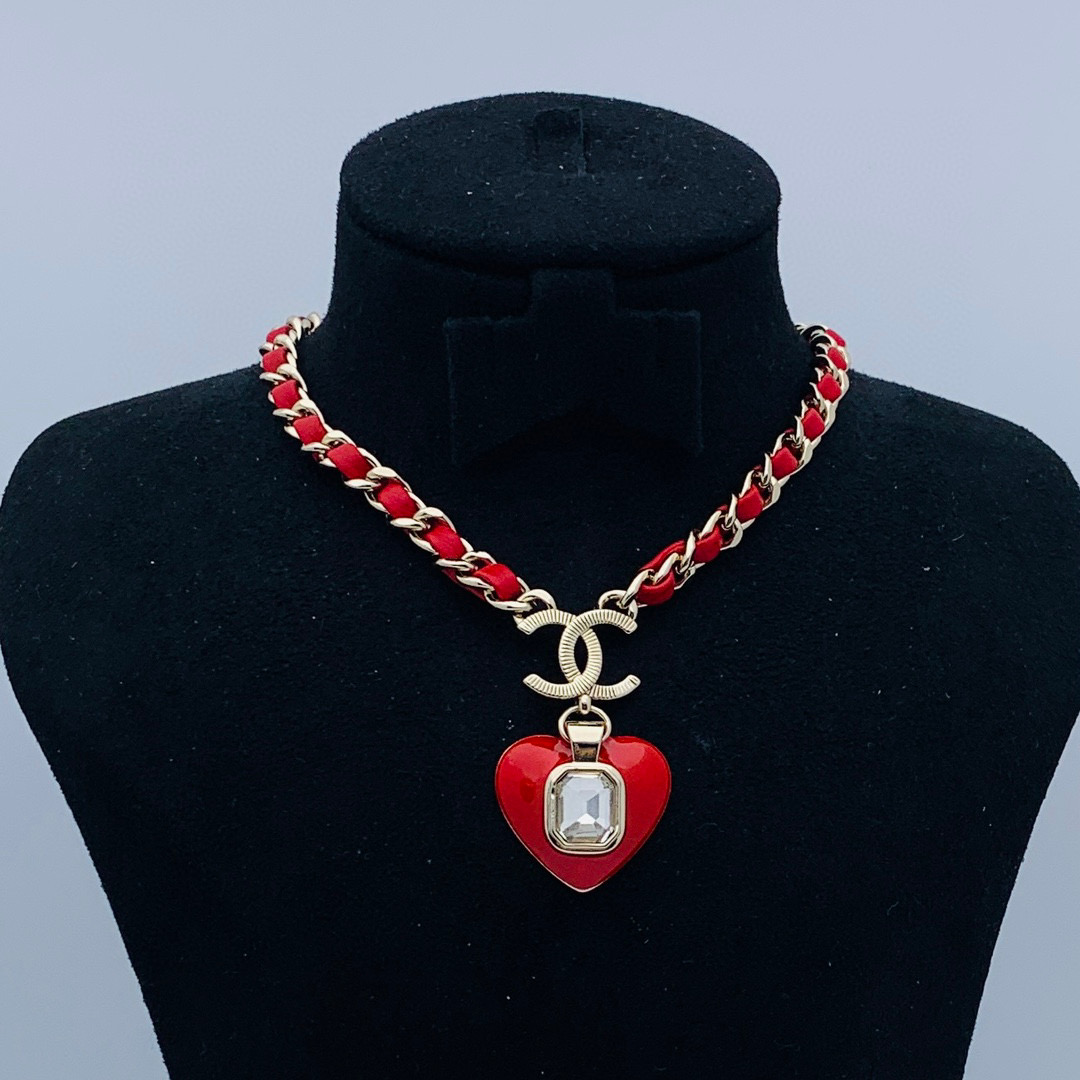 CCN393 CC Red Heart Pendant Necklace - ccjewelryacc