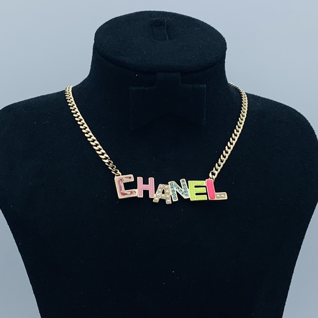 CCN190 Colorful chanel letter Choker Necklace - ccjewelryacc