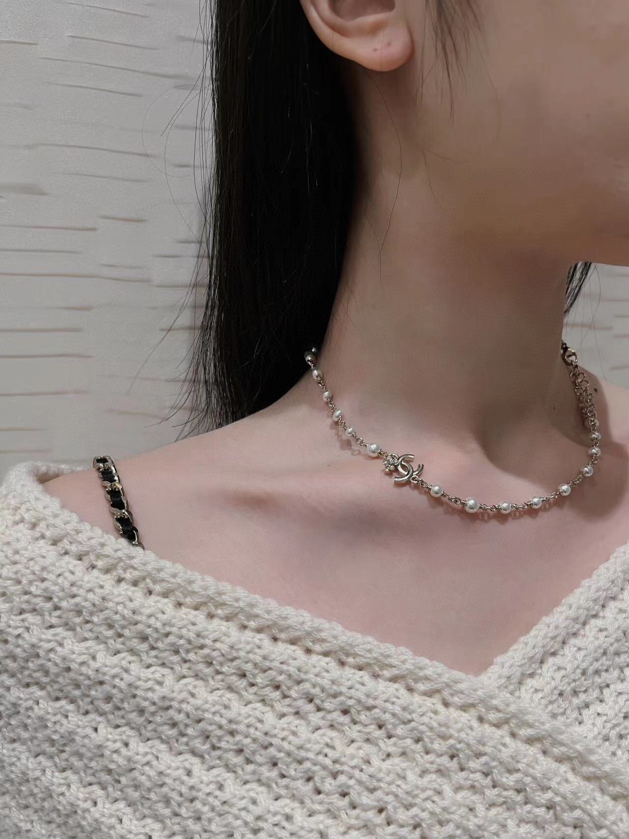 CCN378  CC Pearl choker Necklace - ccjewelryacc