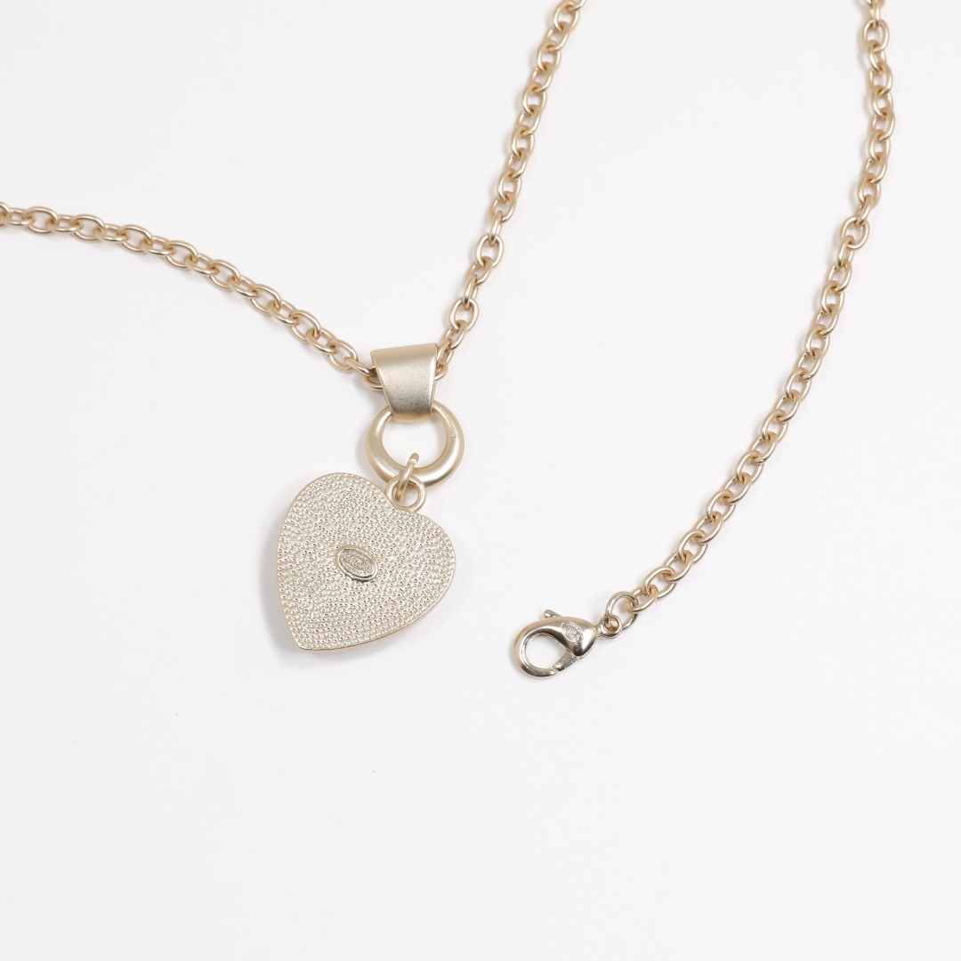 CCN406 Full Diamond Heart pendant necklace - ccjewelryacc