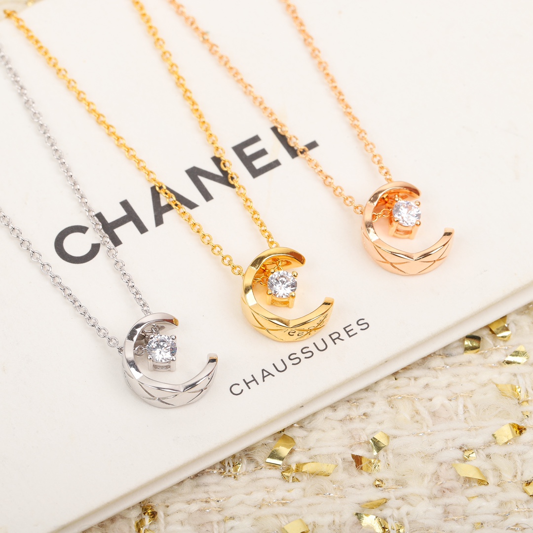 CCN258 Coco crush Quilted motif pendant Necklace - ccfashionjewelry