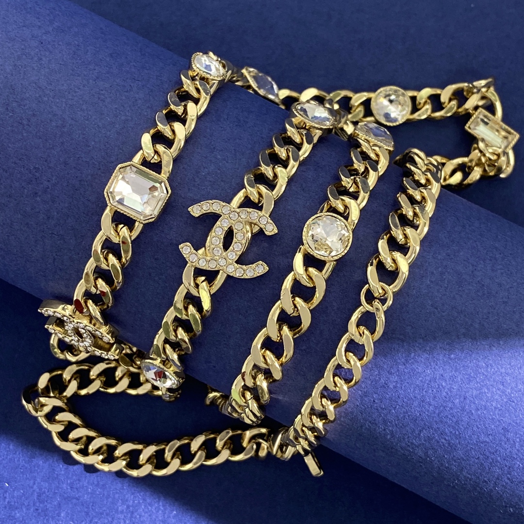 CCL053 CC Rectangle Drop Round crystal diamond sweater necklace long chain - ccjewelryacc