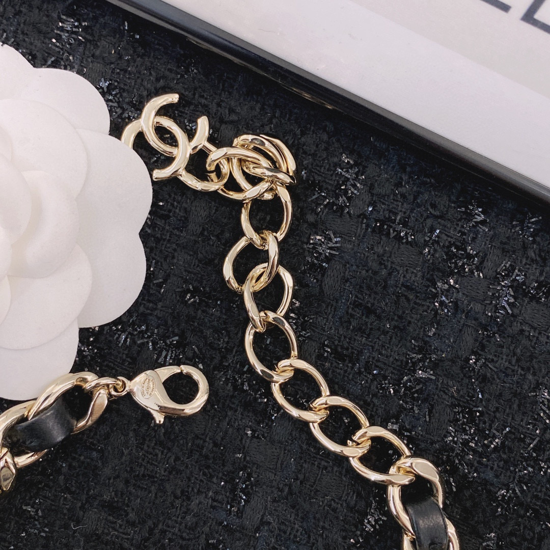 CCN412 CC Metal leather choker necklace - ccjewelryacc