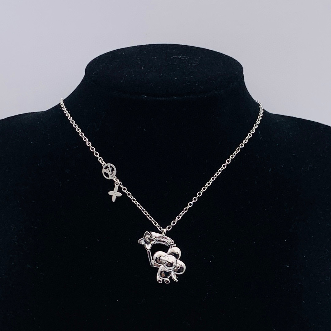 LVN080 Designer Monogram Blade Diamond Necklace For Men - ccfashionjewelry
