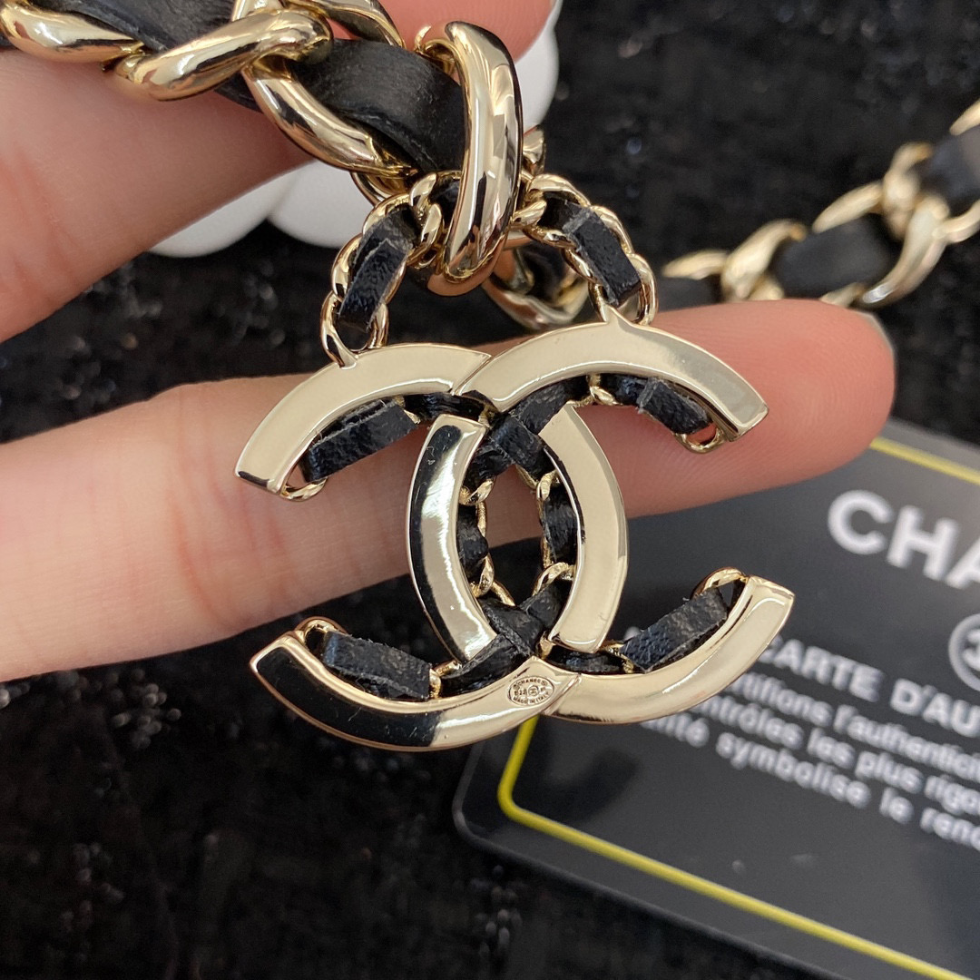 CCN412 CC Metal leather choker necklace - ccjewelryacc