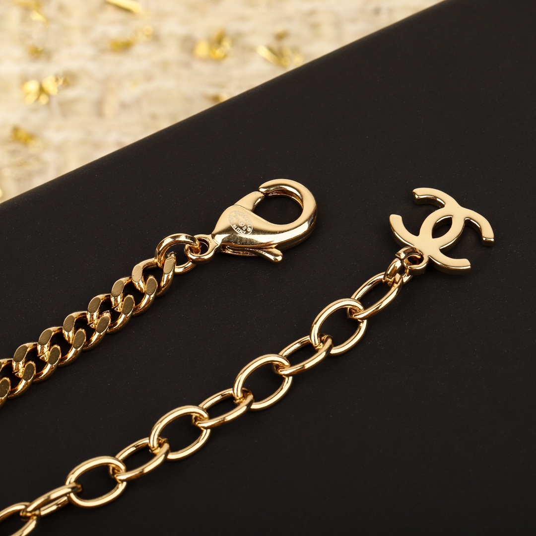 CCN416 CC Enamel drop oil Heart pearl necklace - ccjewelryacc