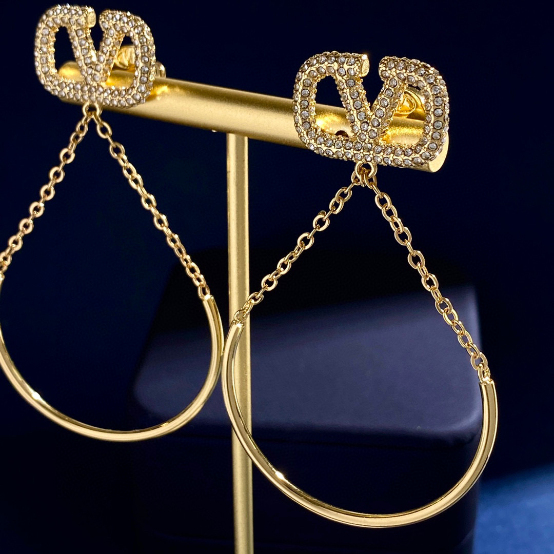 VTE072 Vlogo signature metal earrings - ccjewelryacc