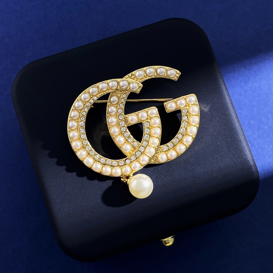 GGB035 GG Pearl brooch pin - ccjewelryacc