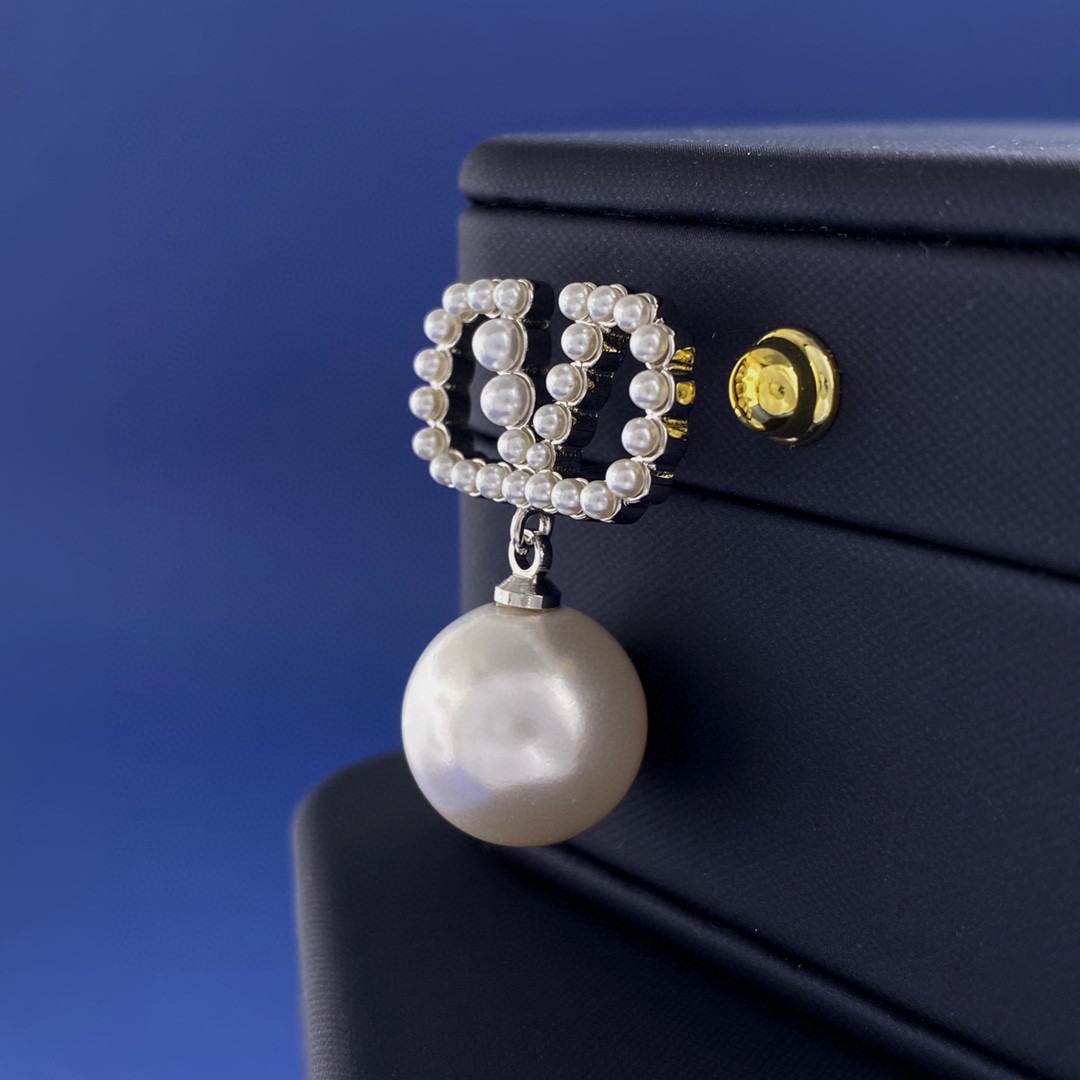 VTE067 valentino pearl drop earrings - ccjewelryacc