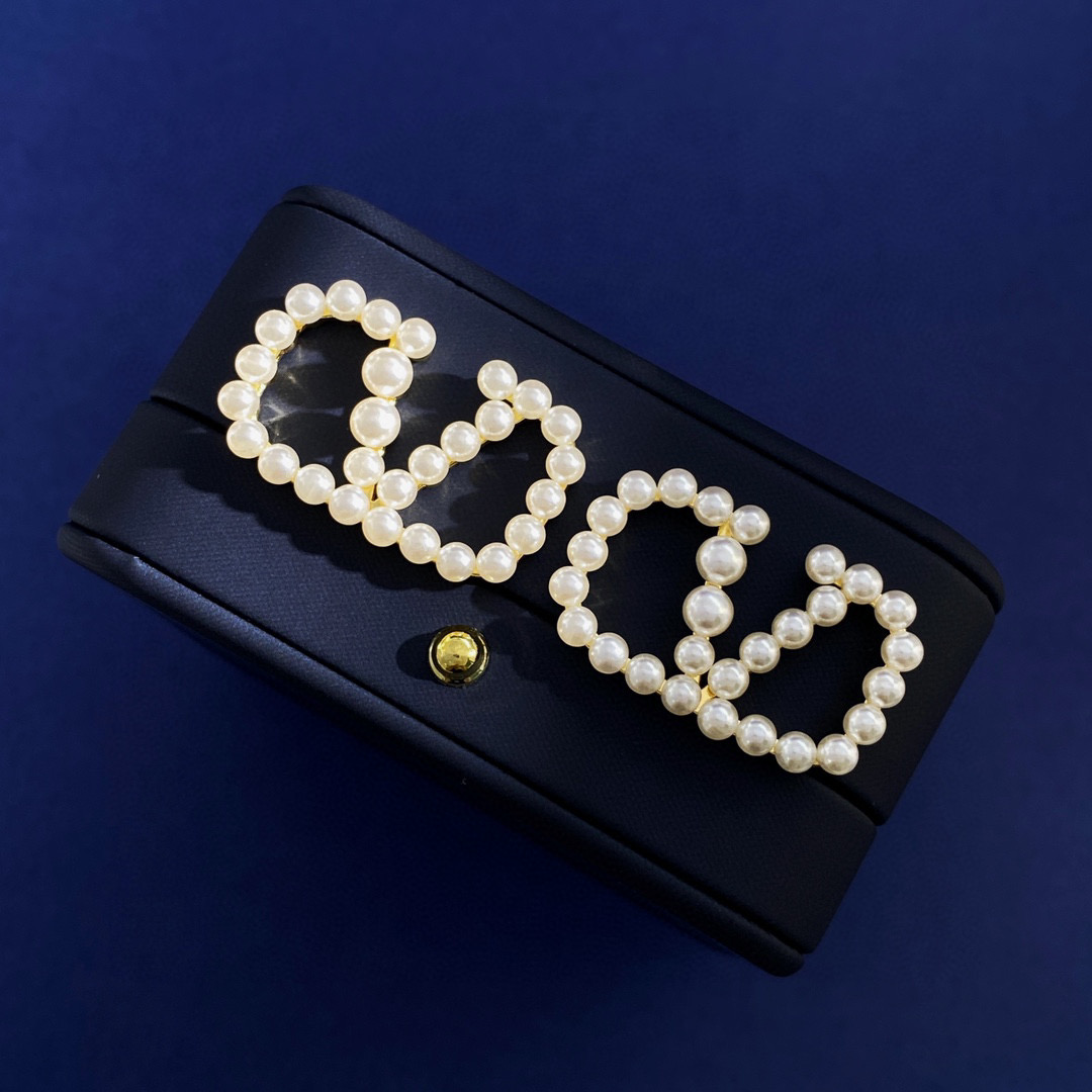 VTE065 valentino pearl stud earrings - ccjewelryacc