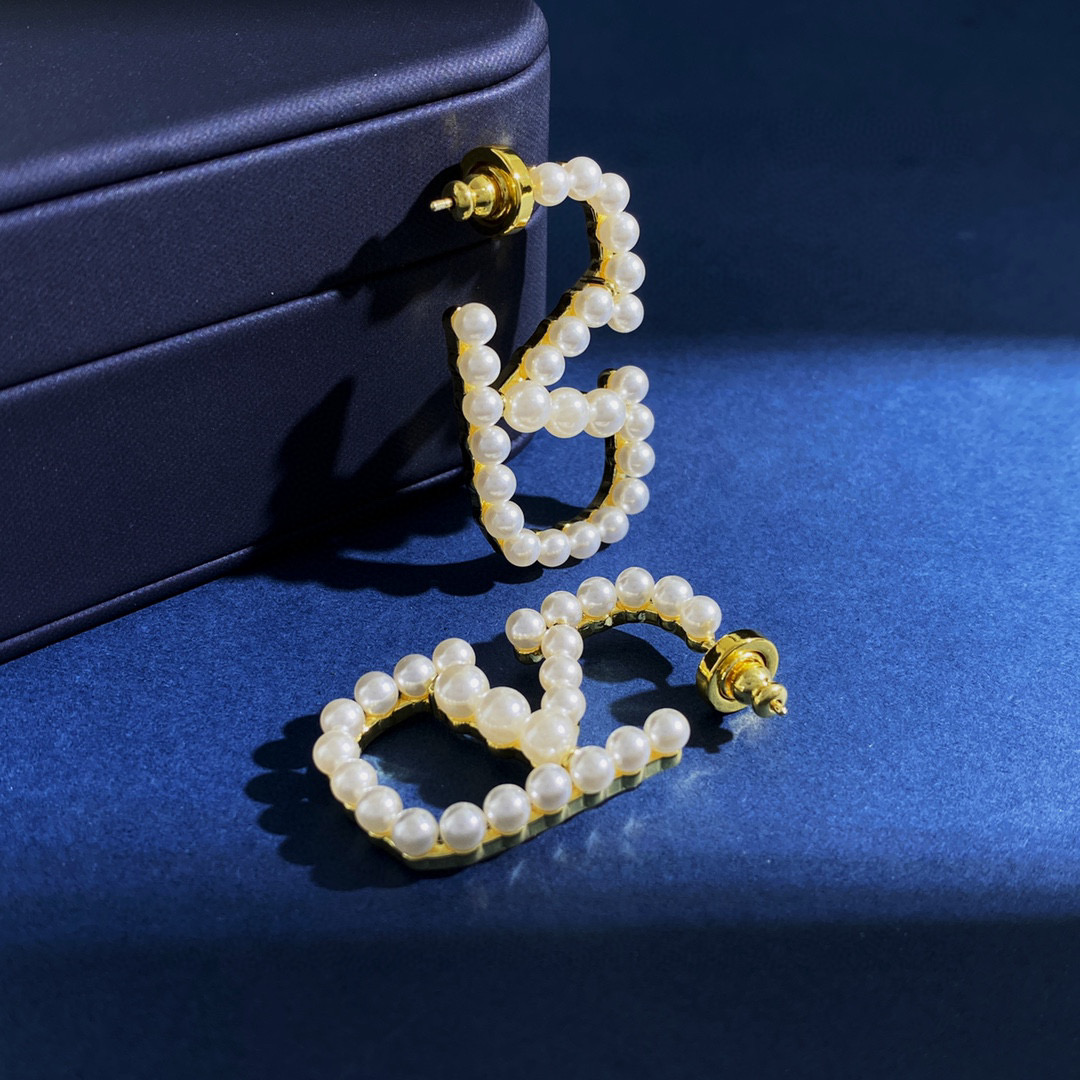 VTE070 Valentino earrings pearl - ccjewelryacc