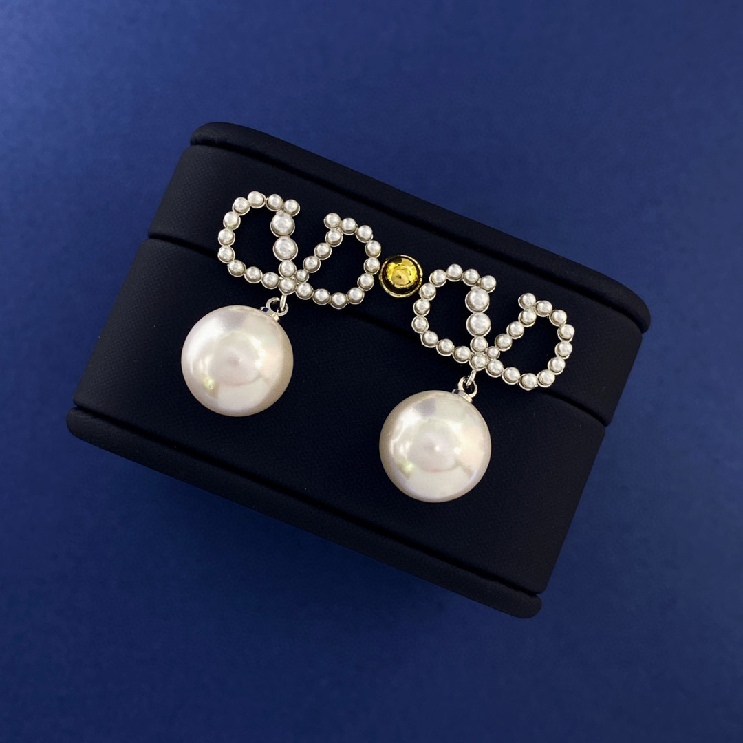 VTE067 valentino pearl drop earrings - ccjewelryacc