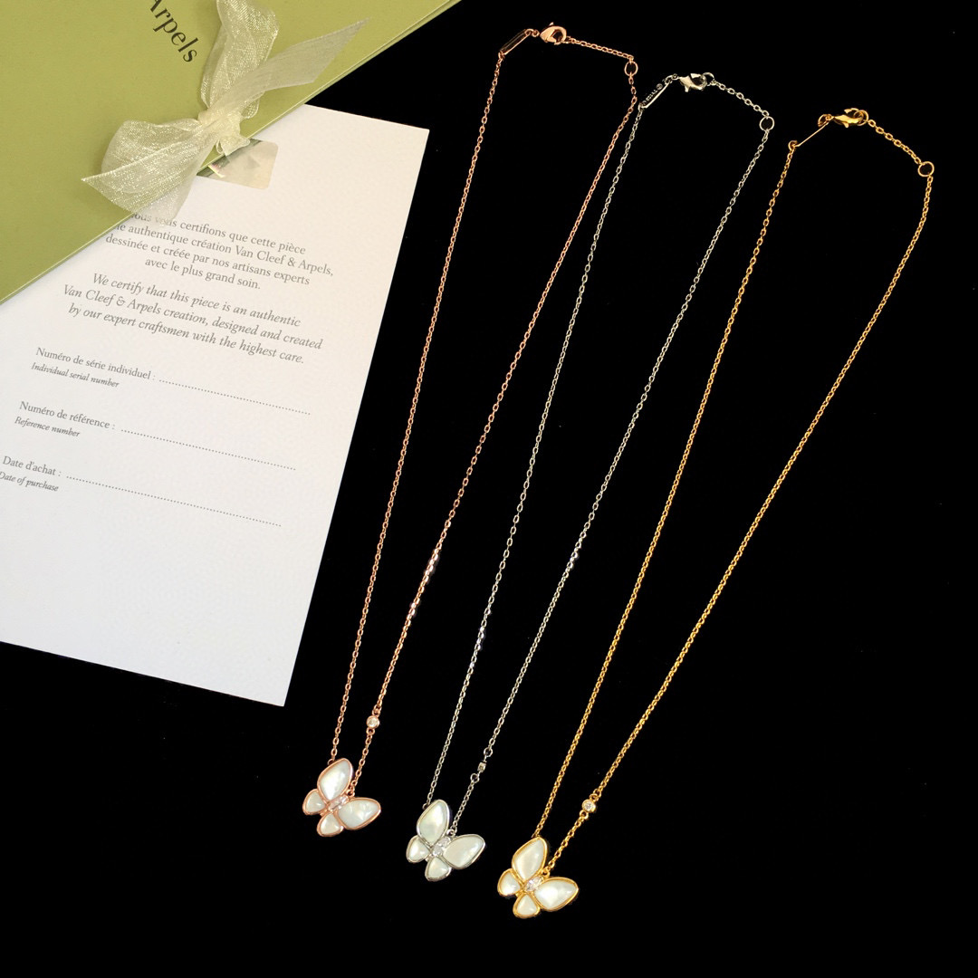 VCN081 vca two butterfly necklace - ccjewelryacc