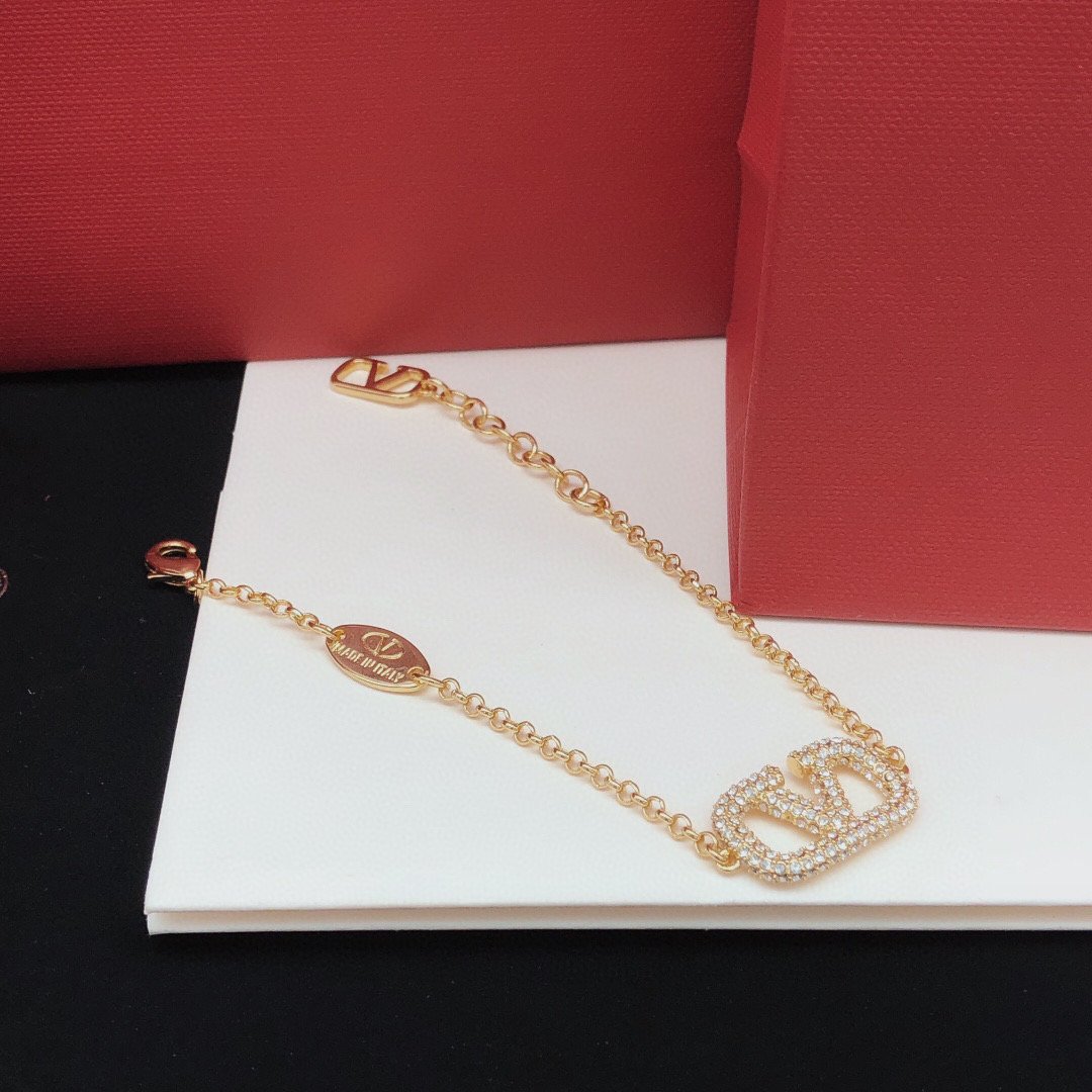 VTS019 Valentino VLogo embellished bracelet - ccjewelryacc