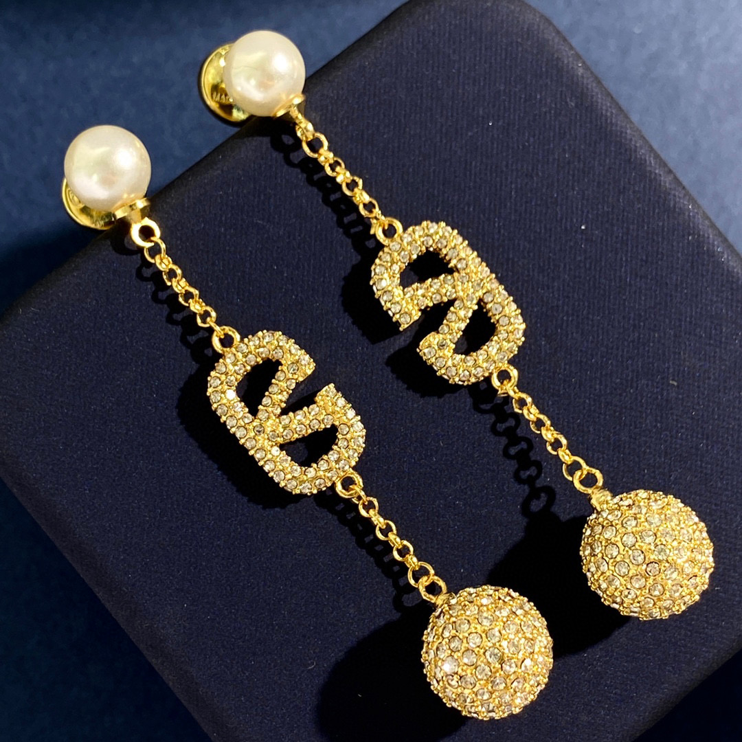 VTE081 Valentino vlogo signature tassels earrings in metal and crystal - ccjewelryacc