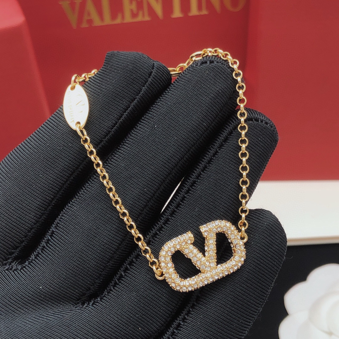 VTS019 Valentino VLogo embellished bracelet - ccjewelryacc