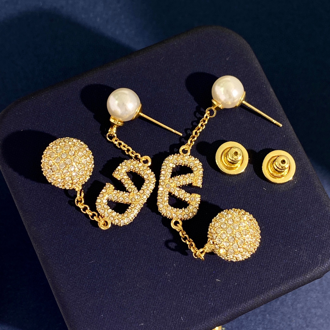 VTE081 Valentino vlogo signature tassels earrings in metal and crystal - ccjewelryacc