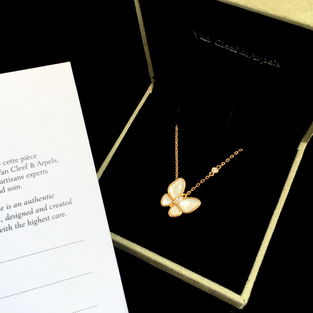 VCN081 vca two butterfly necklace - ccjewelryacc