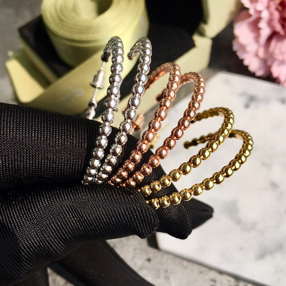 VCE009 VCA Perlée pearls of gold hoop earrings, large model - ccjewelryacc