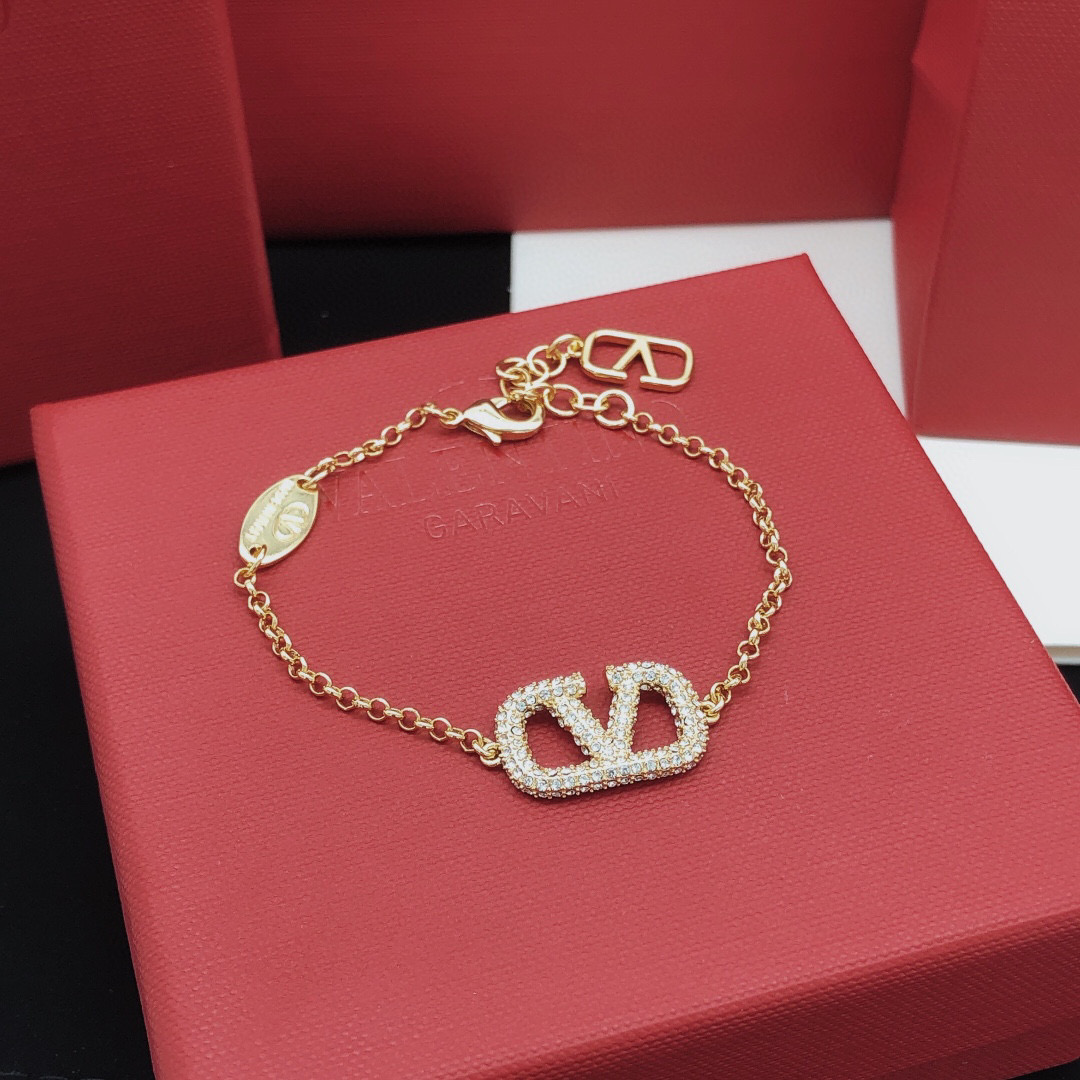 VTS019 Valentino VLogo embellished bracelet - ccjewelryacc