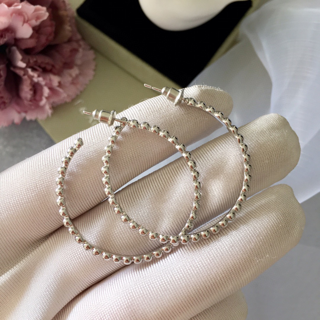 VCE009 VCA Perlée pearls of gold hoop earrings, large model - ccjewelryacc