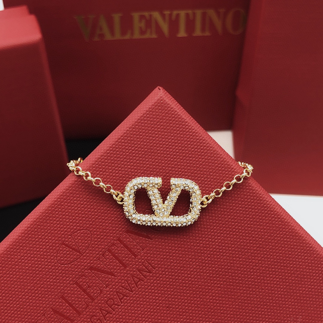 VTS019 Valentino VLogo embellished bracelet - ccjewelryacc