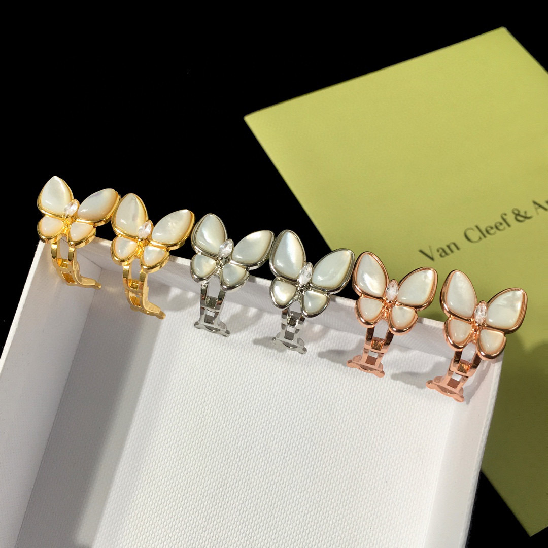 VCE006 VCA two butterfly Earring clip - ccjewelryacc