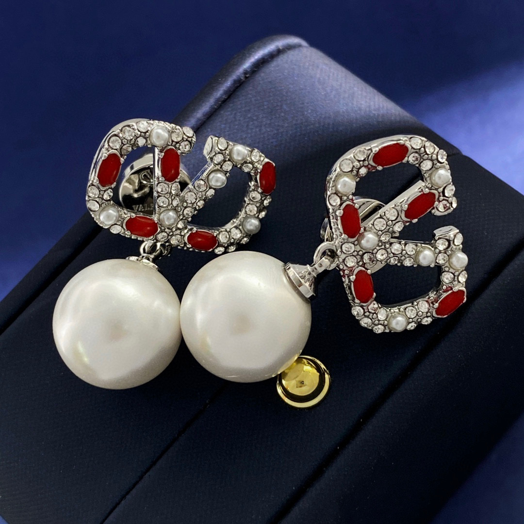 VTE040 valentino pearl drop earrings - ccjewelryacc
