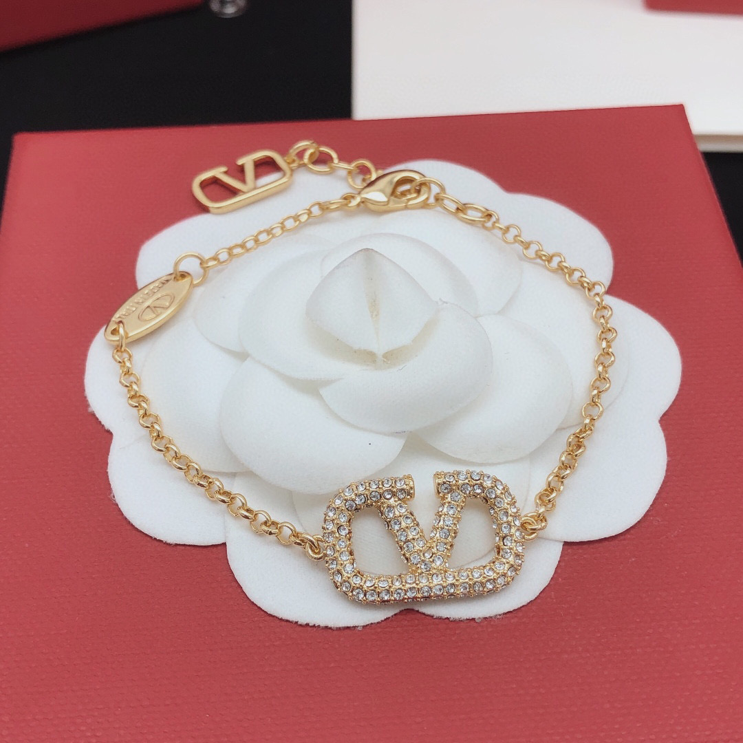 VTS019 Valentino VLogo embellished bracelet - ccjewelryacc