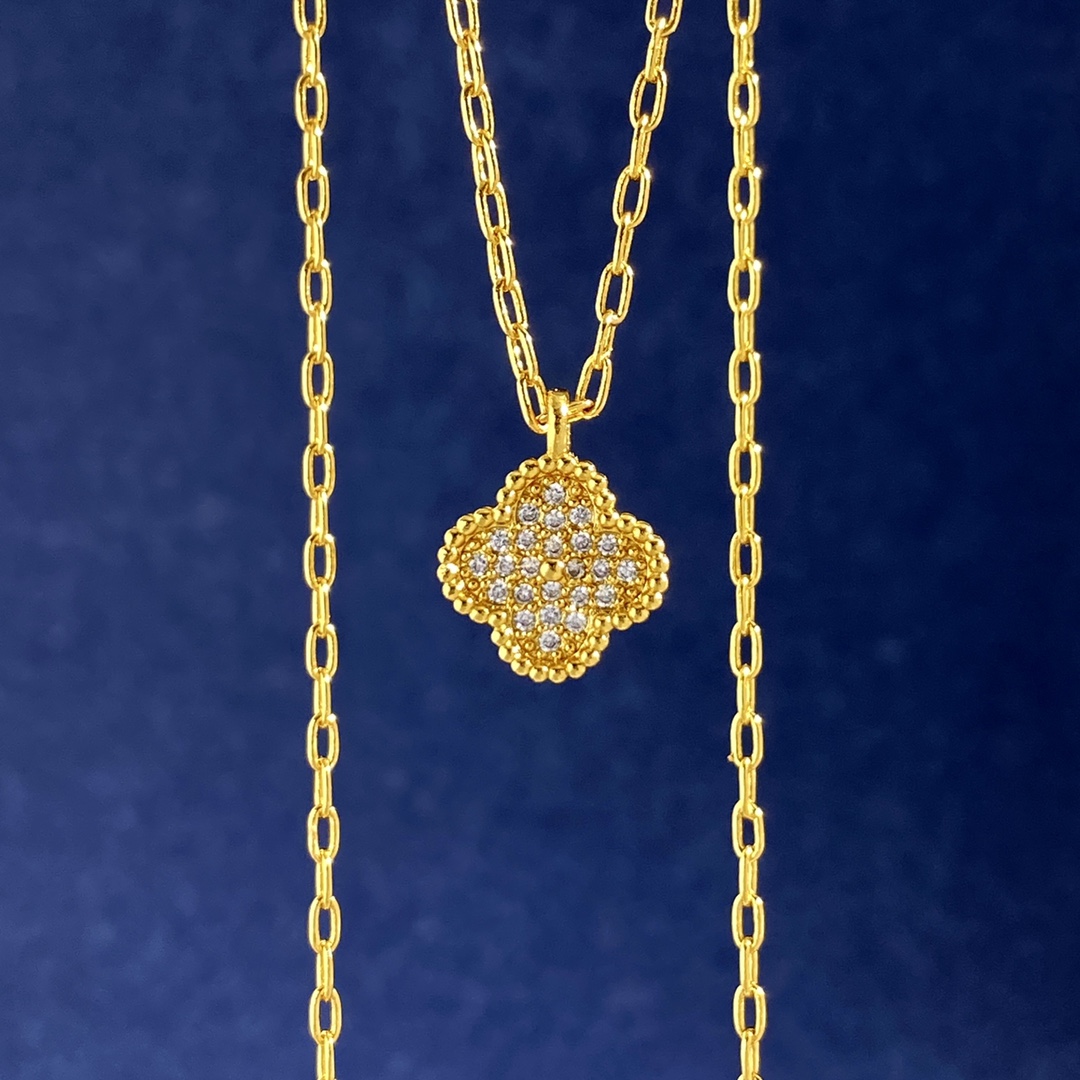 VCN021 Mini Van cleef gold sweet alhambra necklace - ccjewelryacc