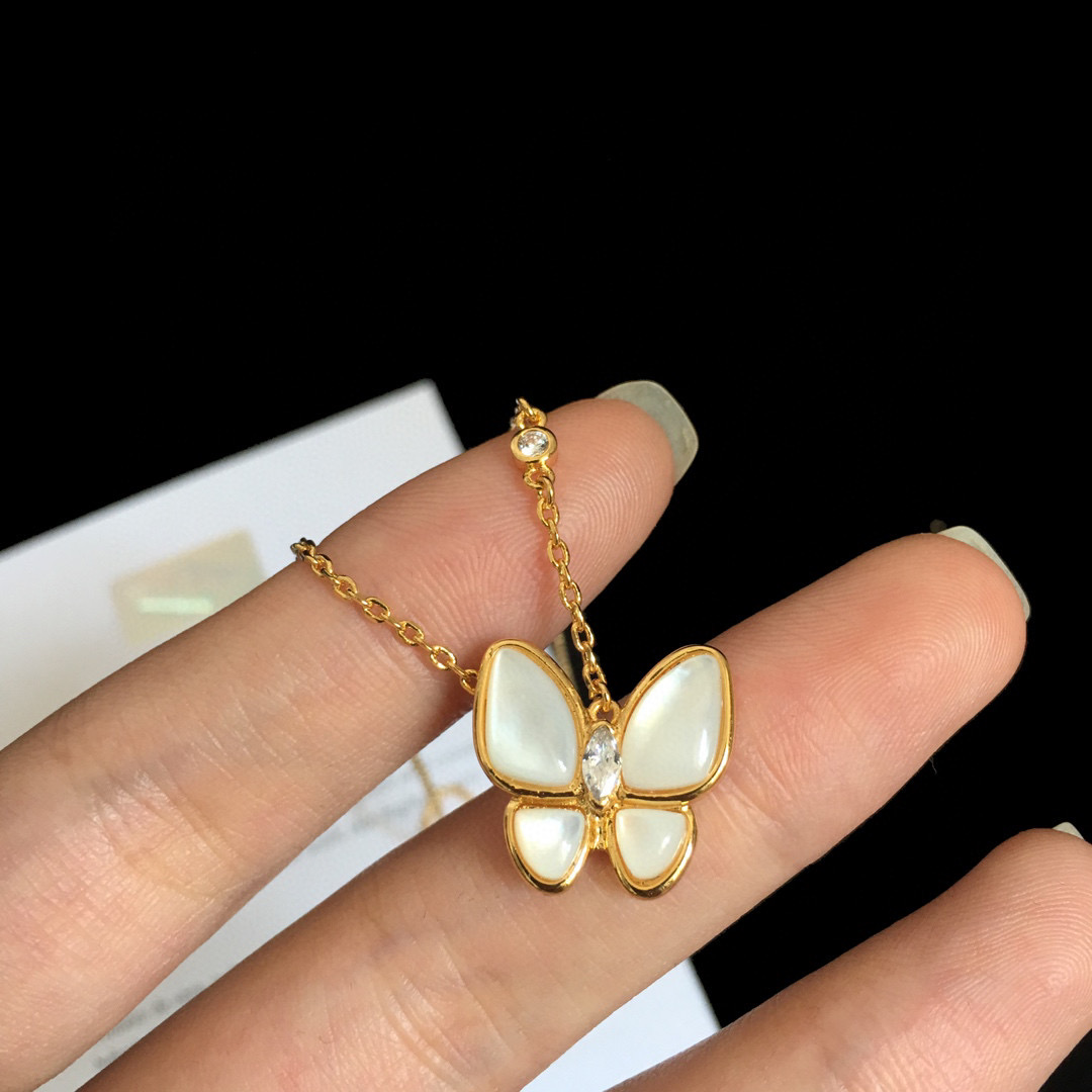 VCN081 vca two butterfly necklace - ccjewelryacc