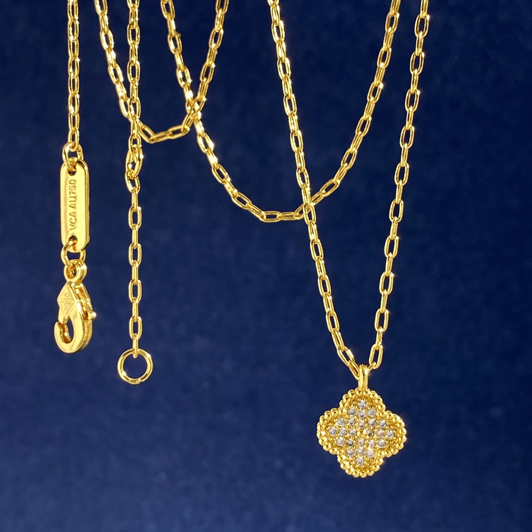 VCN021 Mini Van cleef gold sweet alhambra necklace - ccjewelryacc