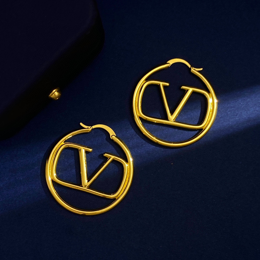 VTE129 Vlogo hoop earrings - ccjewelryacc
