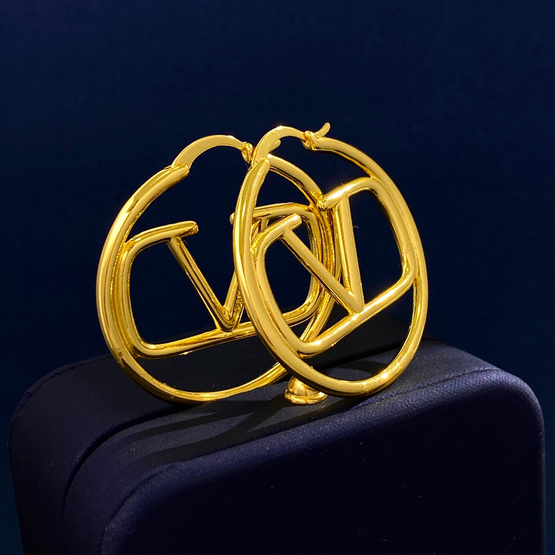 VTE129 Vlogo hoop earrings - ccjewelryacc