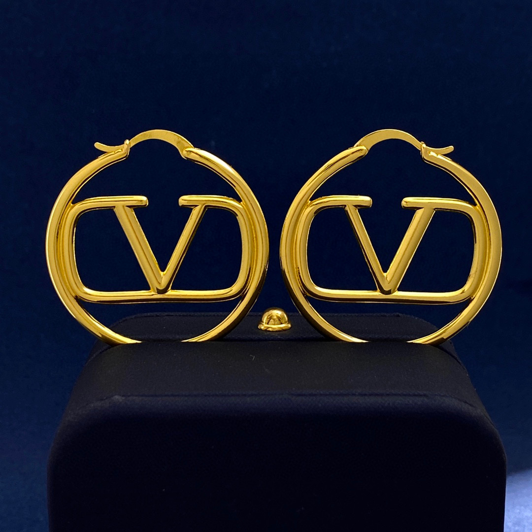 VTE129 Vlogo hoop earrings - ccjewelryacc