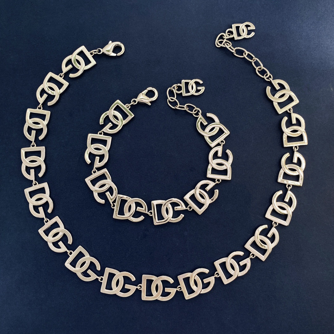 DGT005 DG Logo choker and bracelet jewelry set - ccjewelryacc