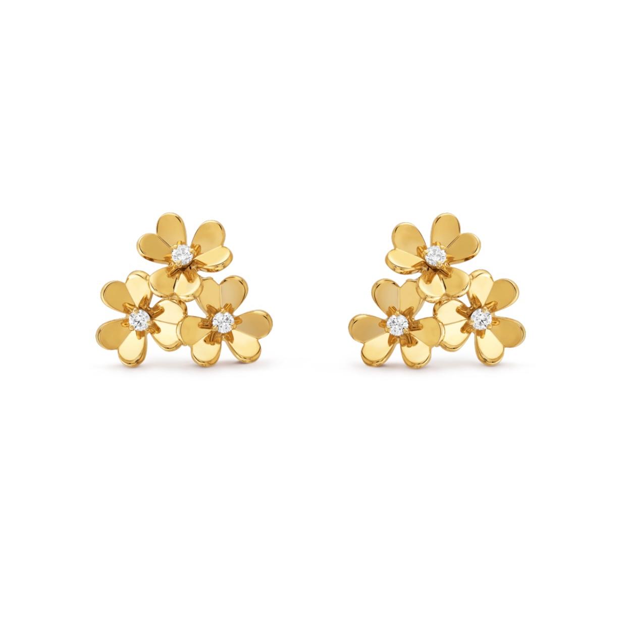 VCE007 VCA Frivole earrings, 3 flowers, mini model - ccfashionjewelry