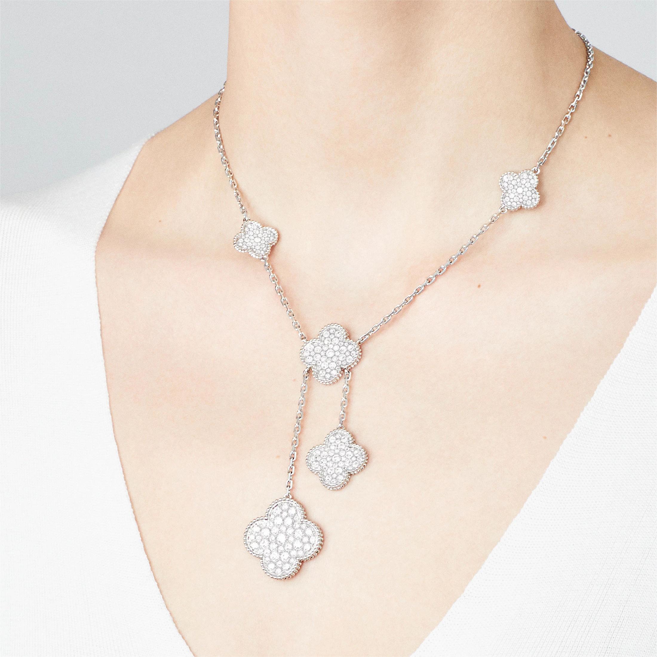 VCN042 VCA 6 motif Full diamond magic alhambra necklace - ccjewelryacc