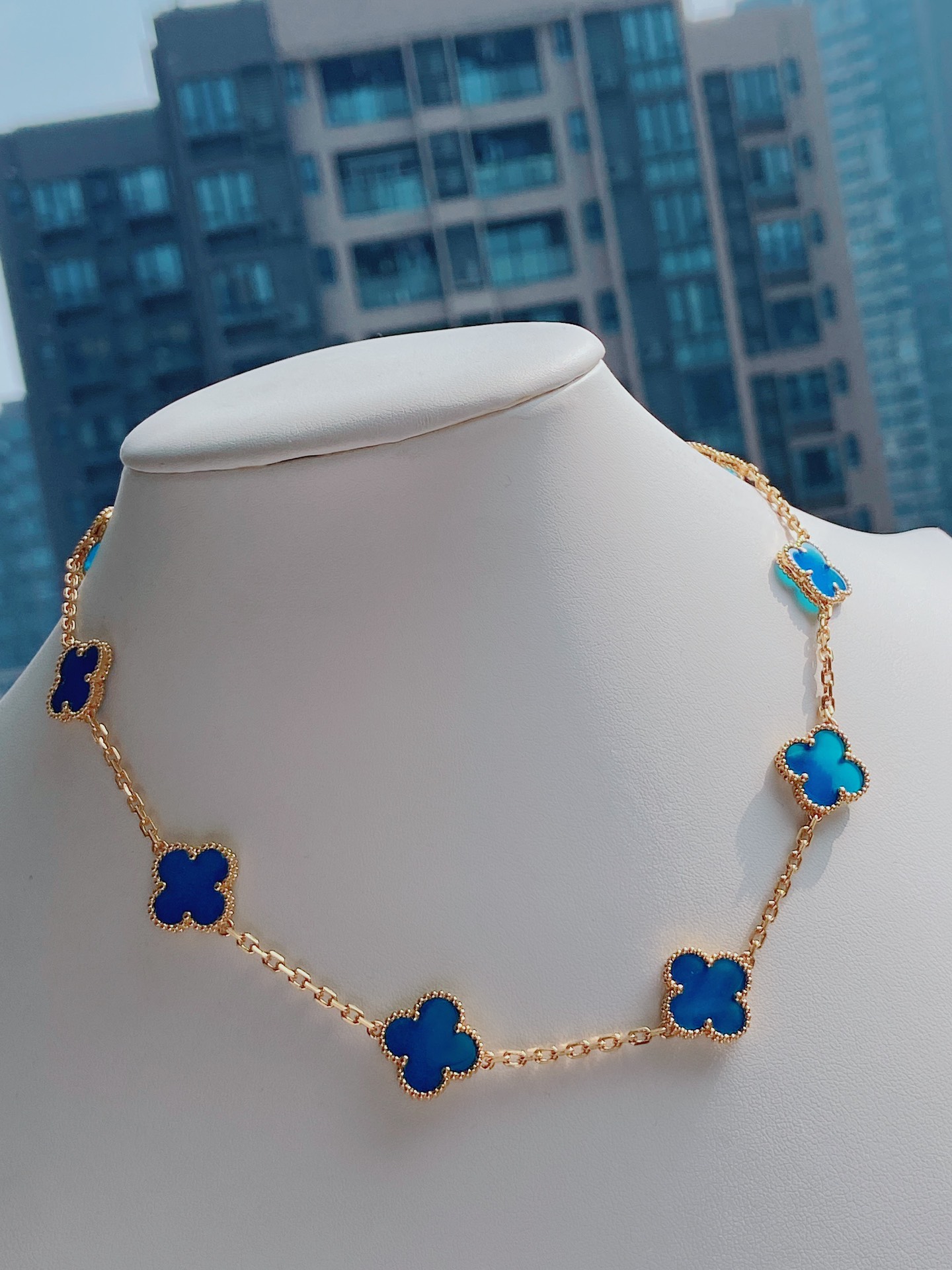 VCN075 Vintage Alhambra necklace 10 motifs - ccjewelryacc