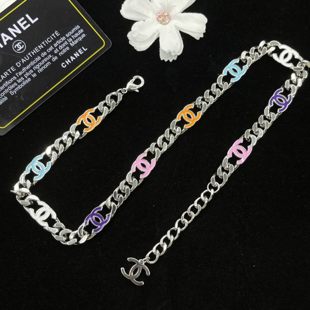 CCN399 Dopamine Color CC Choker Necklace - ccjewelryacc