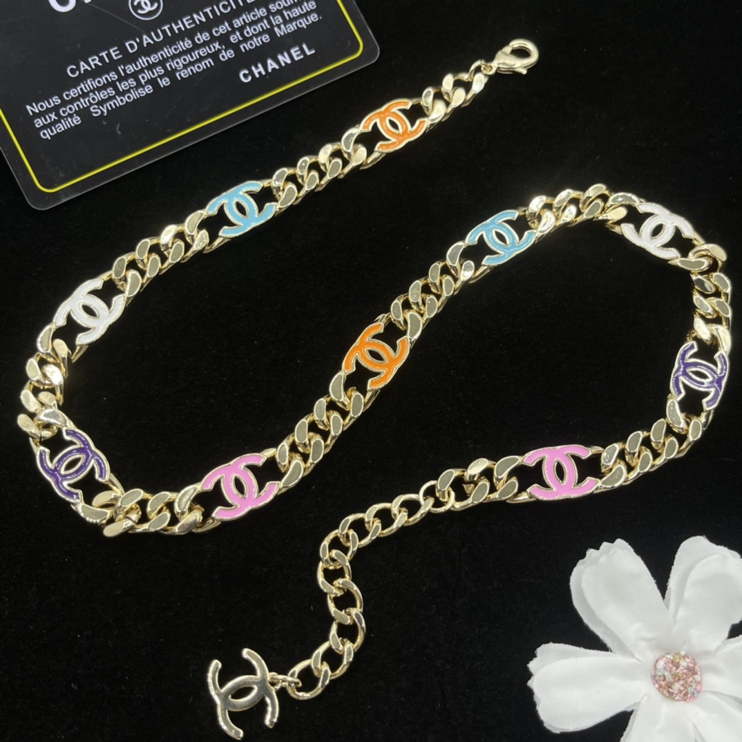 CCN399 Dopamine Color CC Choker Necklace - ccjewelryacc