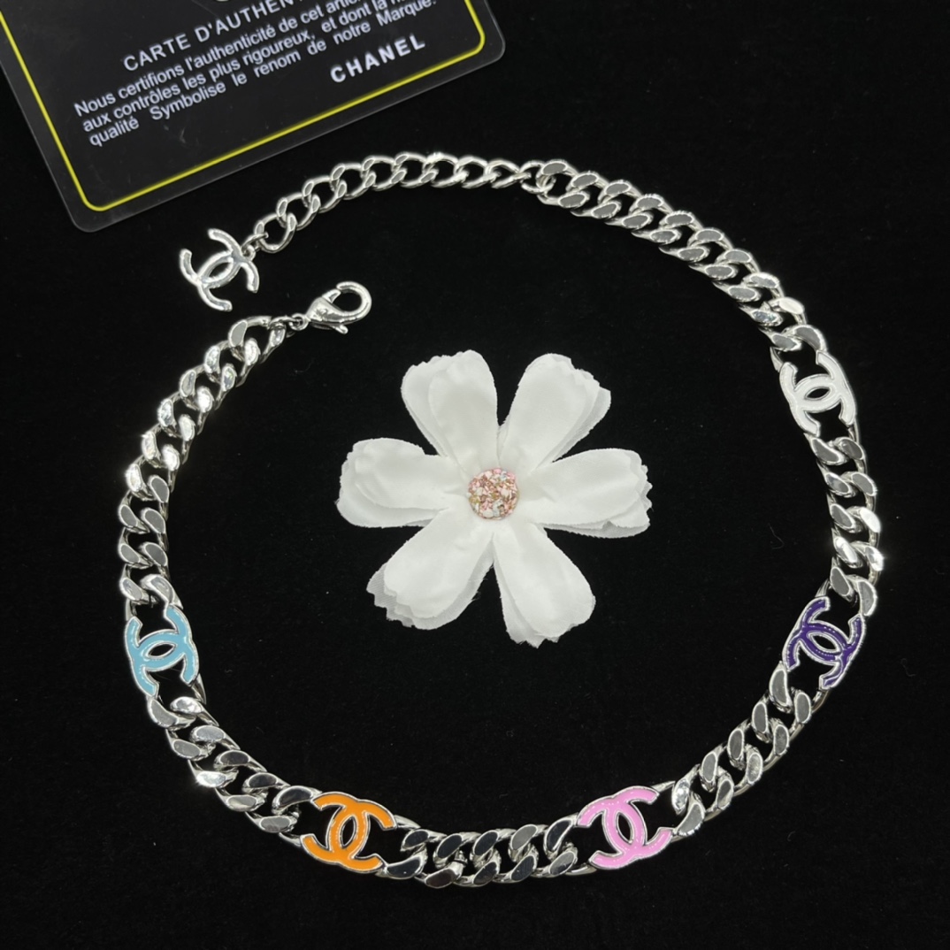 CCN399 Dopamine Color CC Choker Necklace - ccjewelryacc