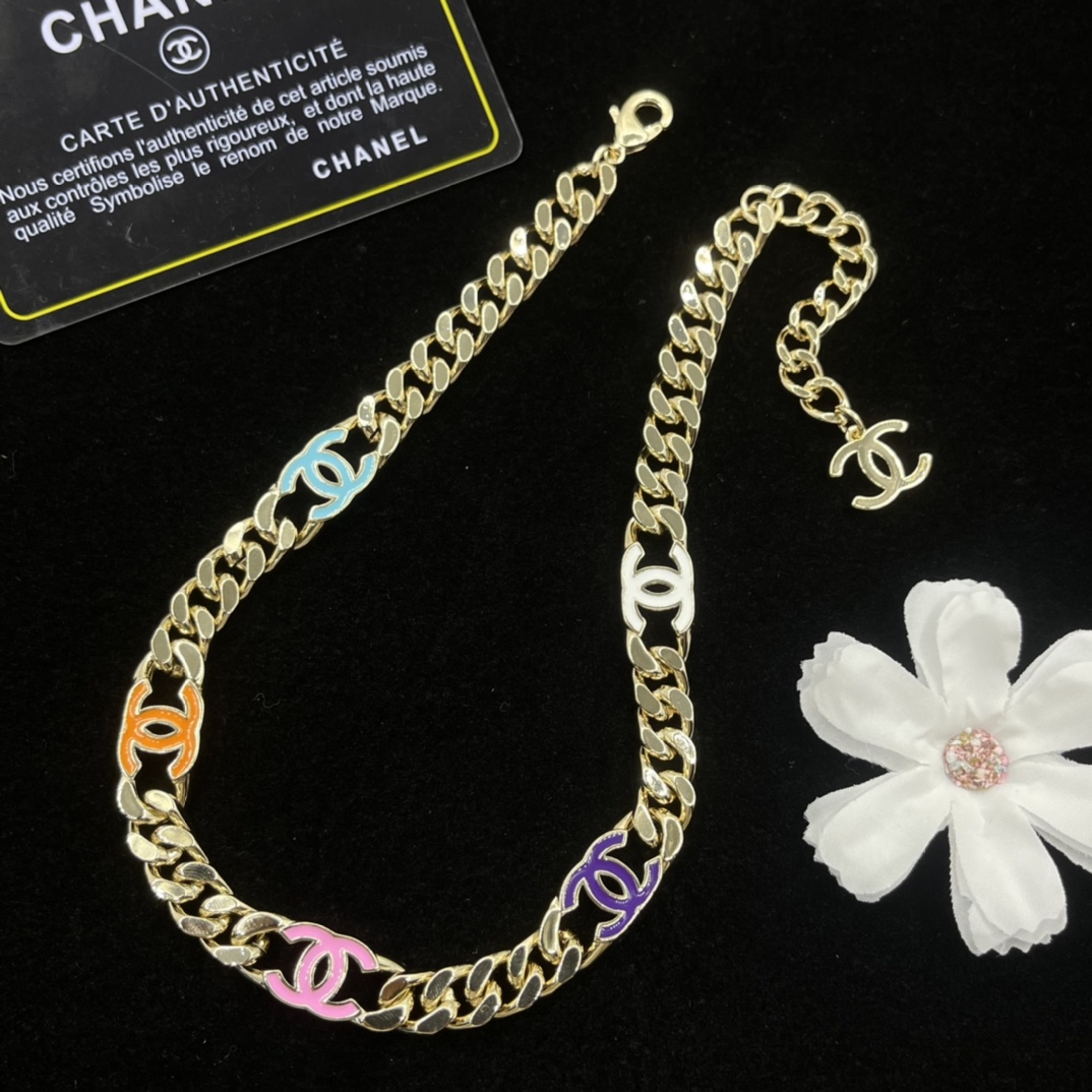 CCN399 Dopamine Color CC Choker Necklace - ccjewelryacc