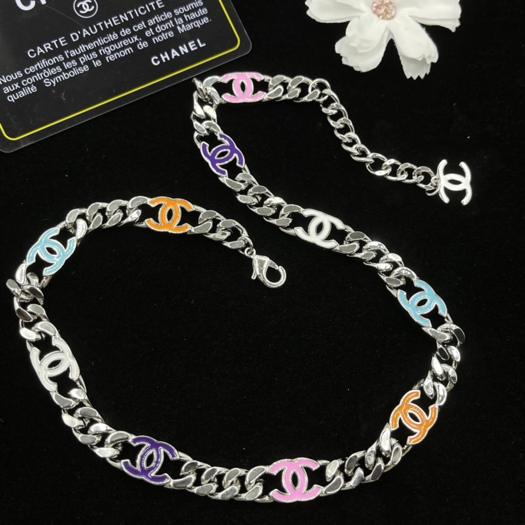CCN399 Dopamine Color CC Choker Necklace - ccjewelryacc