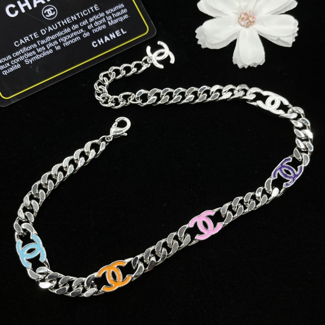 CCN399 Dopamine Color CC Choker Necklace - ccjewelryacc