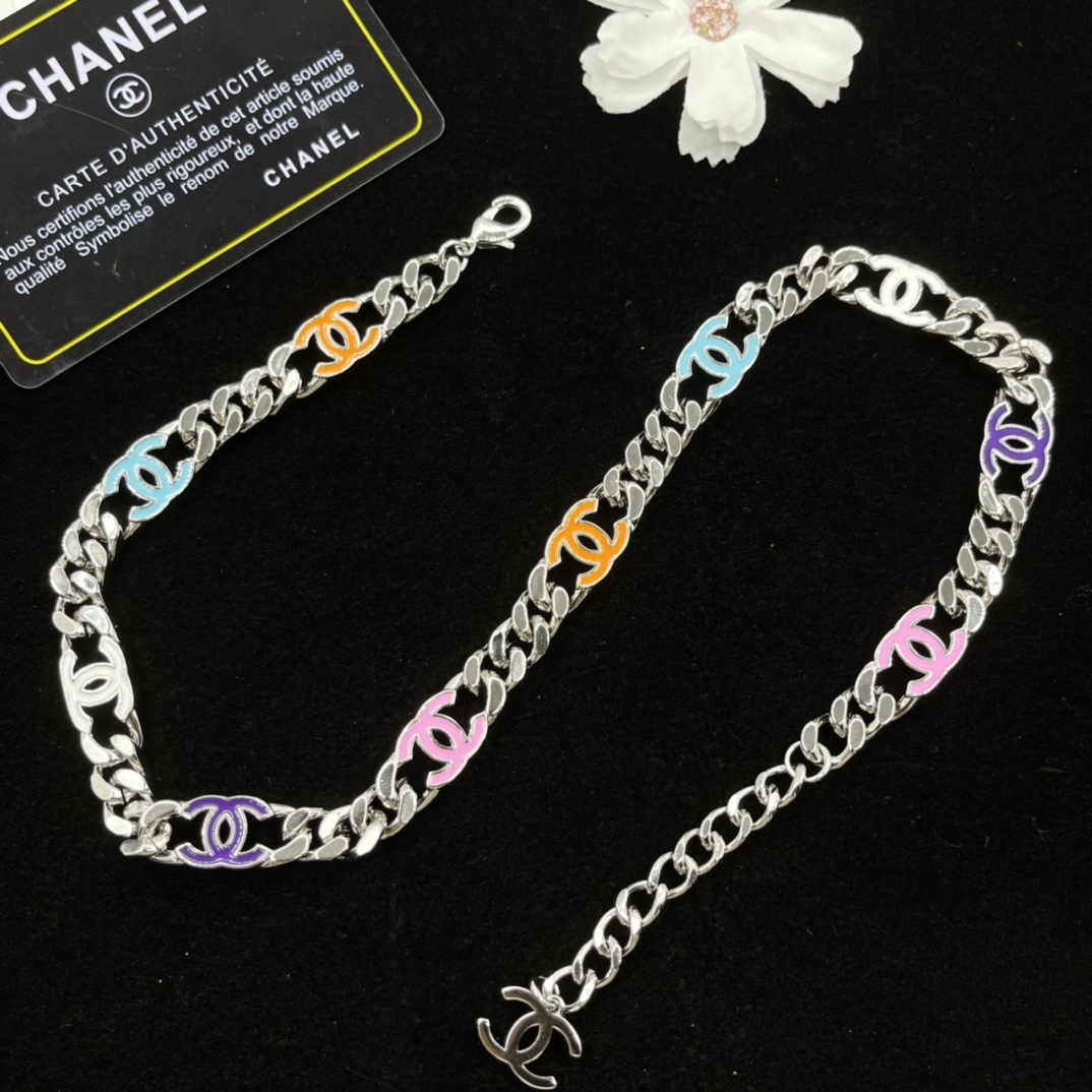 CCN399 Dopamine Color CC Choker Necklace - ccjewelryacc
