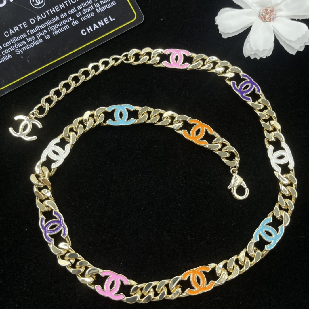 CCN399 Dopamine Color CC Choker Necklace - ccjewelryacc