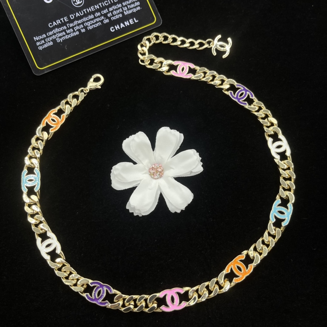 CCN399 Dopamine Color CC Choker Necklace - ccjewelryacc