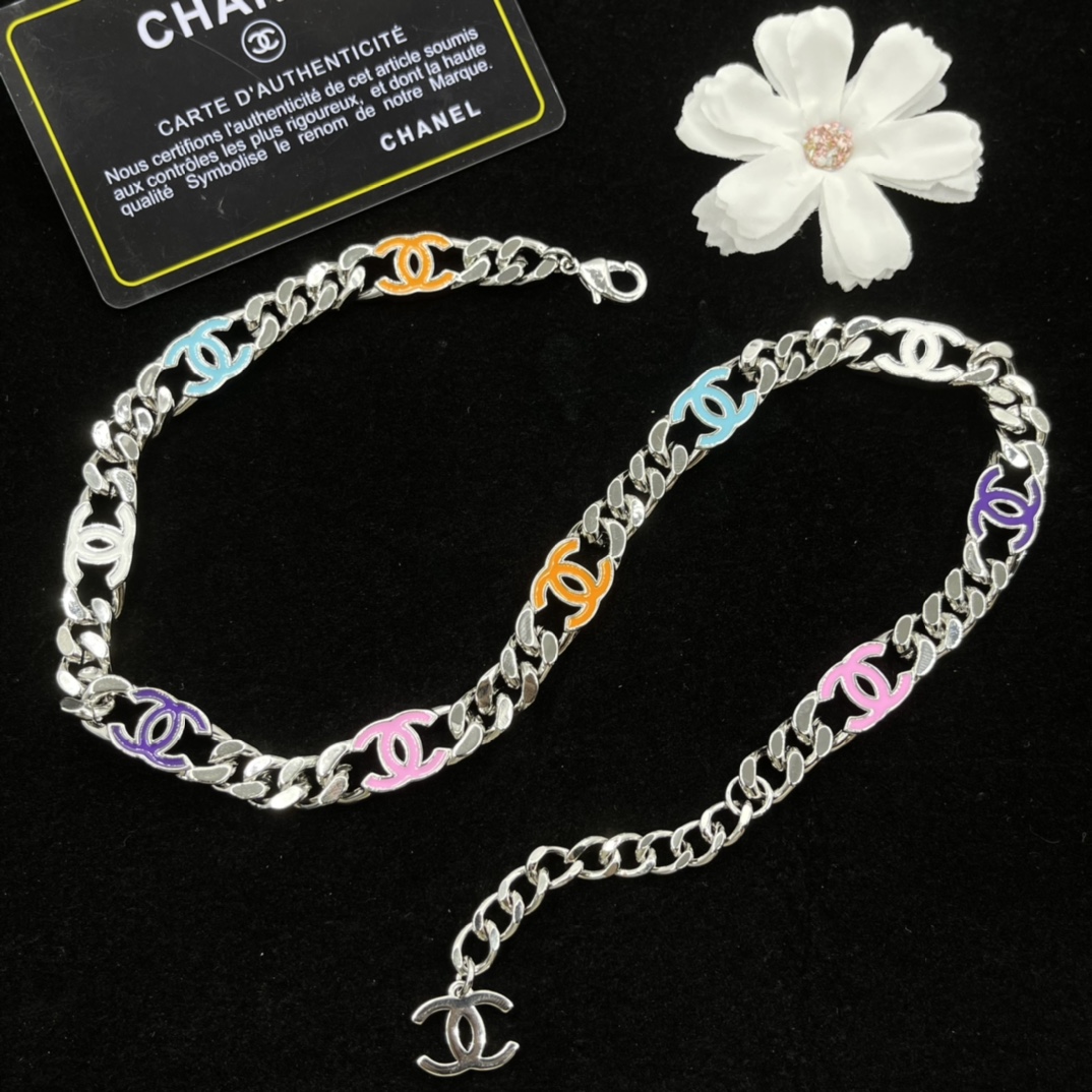 CCN399 Dopamine Color CC Choker Necklace - ccjewelryacc